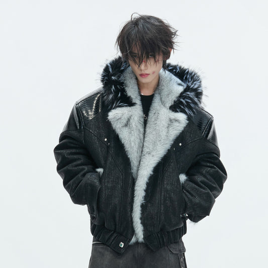 Hooded Fake Fur Collar Heavyweight Puffer Jacket WN22622