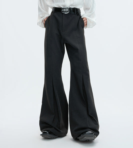 Pleats Flare Wool Trousers WN22625