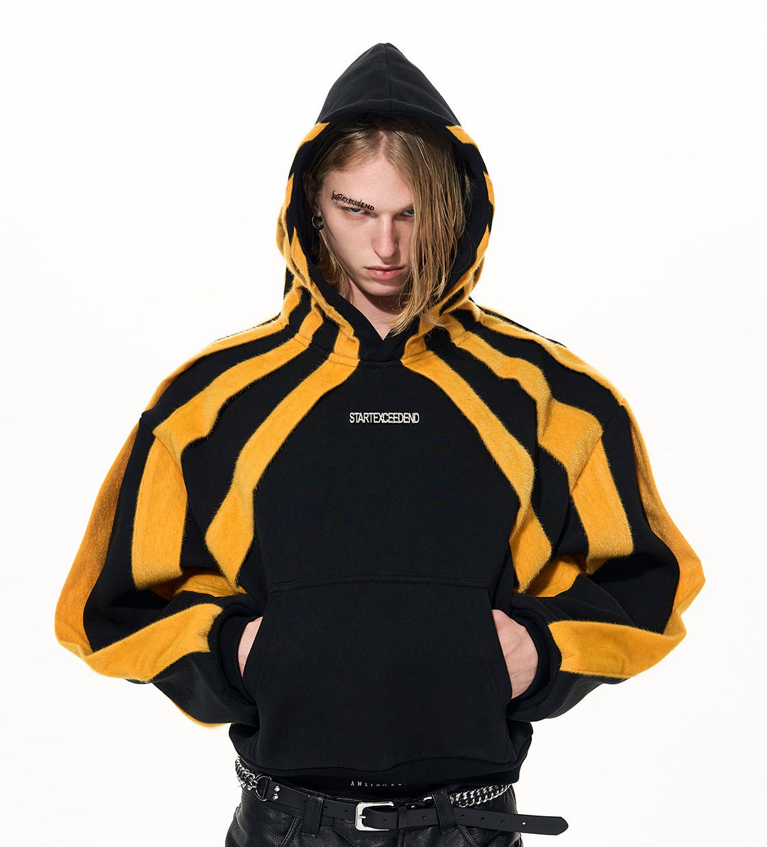 Two Mix Color Design Fleece Hoodie WN22650