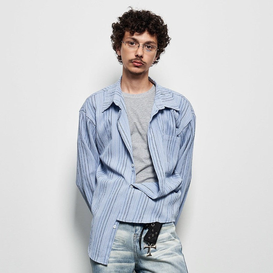 Stripe Oversize Long Sleeve Shirt WN22930