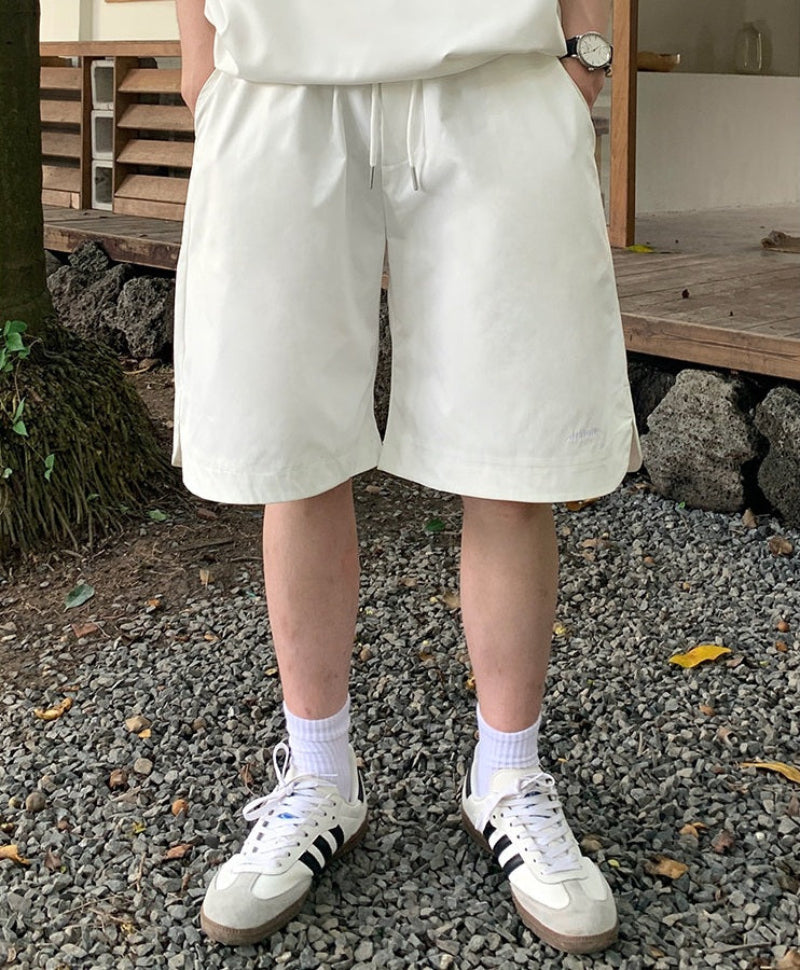 Half Zip Short Sleeve T-Shirt & Half Pants Setup WN24901