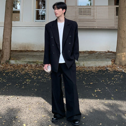 Double Tailored Jacket & Pleats Wide Leg Trousers Setup WN25019