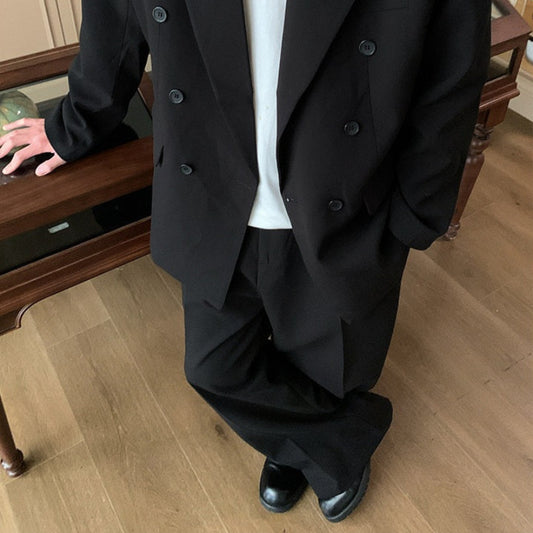 Double Tailored Jacket & Pleats Wide Leg Trousers Setup WN25019
