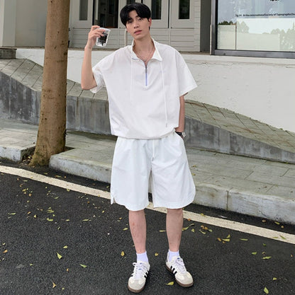 Half-Zip Short Sleeve Shirt & Half Pants Setup WN25023