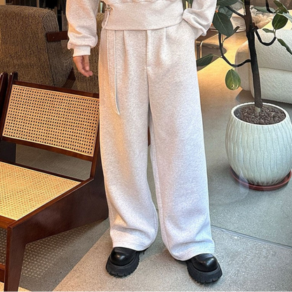 Henley Design Hoodie & Wide Leg Sweatpants Setup WN25376
