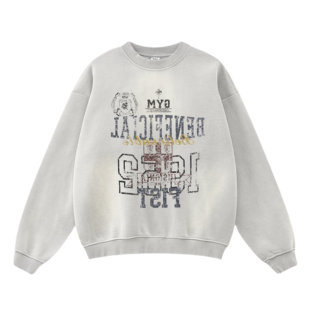 Letter Print Round Neck Sweatshirt WN7826