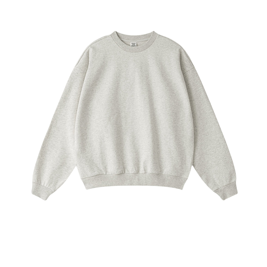 Oversize Heavyweight Basic Round Neck Sweatshirt WN9929