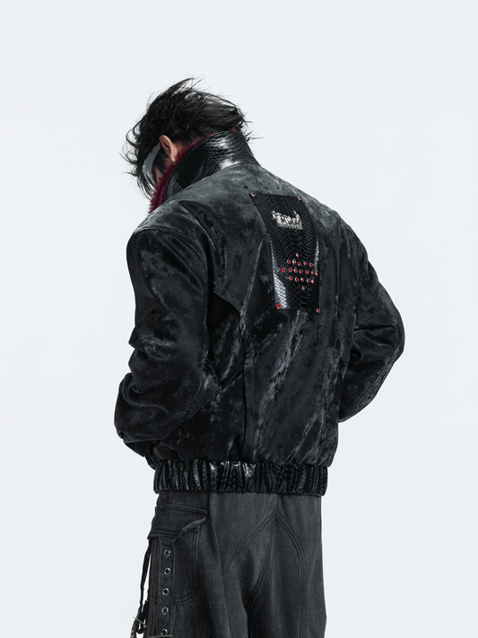 Fake Fur Collar Fleece Lining Reversible Puffer Jacket WN22598