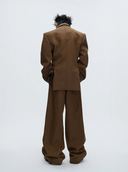 Stripe Wool Tailored Jacket & Stripe Trousers Setup WN22605