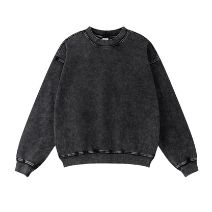 Washed Round Neck Sweatshirt & Sweatpants Setup WN7902