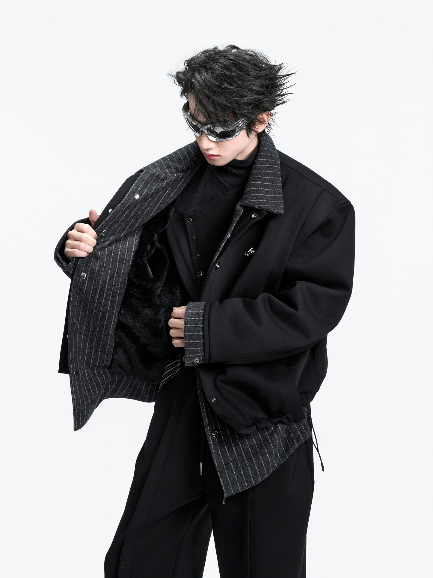 Fake Layered Stripe Jacket WN22600