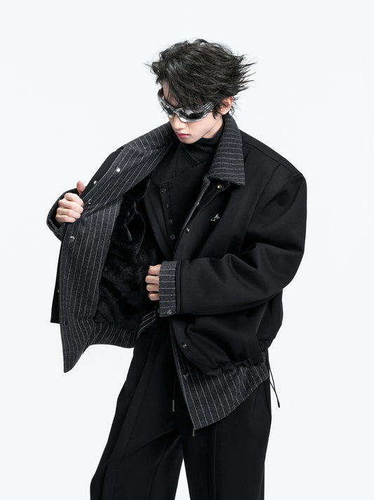 Fake Layered Stripe Jacket WN22600