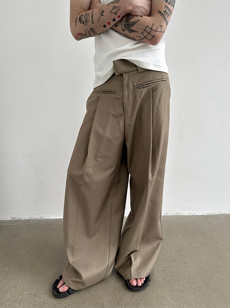 3D Cut Wide-leg Trousers WN1598