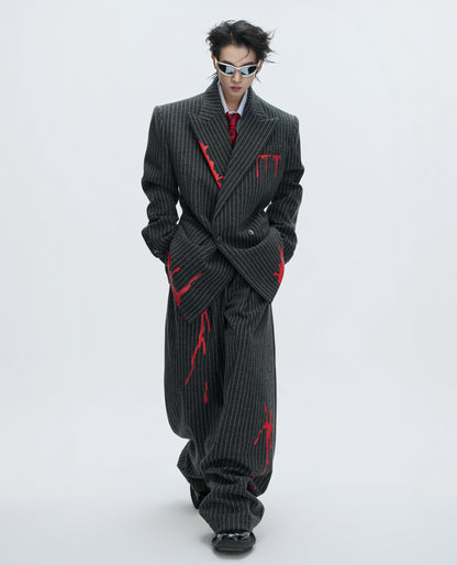 Stripe Wool Tailored Jacket & Stripe Trousers Setup WN22605
