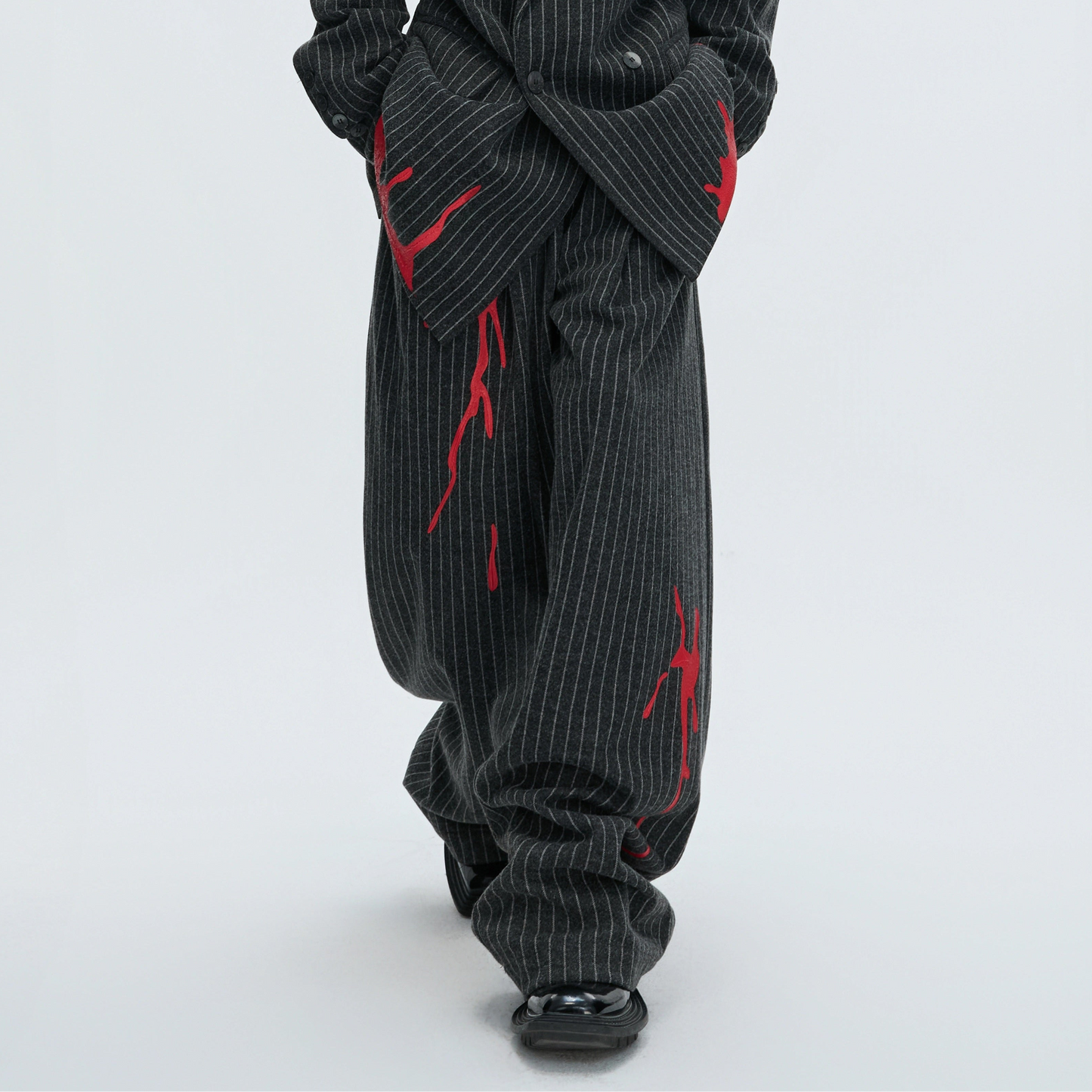 Stripe Wool Tailored Jacket & Stripe Trousers Setup WN22605