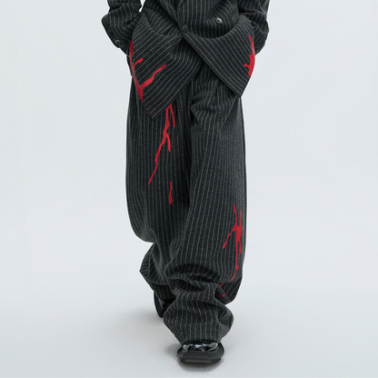 Stripe Wool Tailored Jacket & Stripe Trousers Setup WN22605