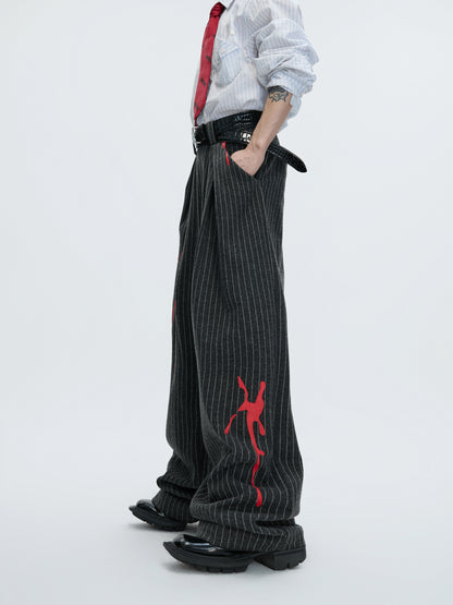 Stripe Wool Tailored Jacket & Stripe Trousers Setup WN22605