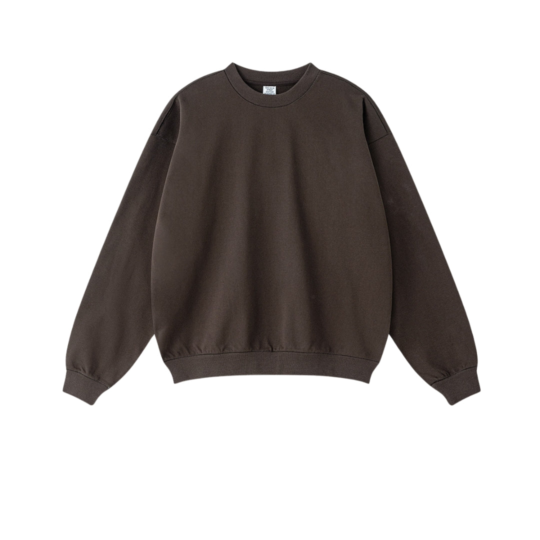 Oversize Heavyweight Basic Round Neck Sweatshirt WN9929