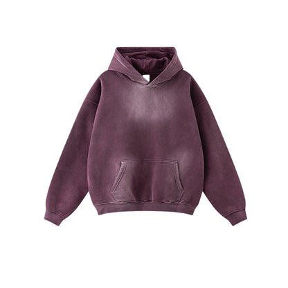 Oversize Fleece Linning Washed Pullover Hoodie WN9924