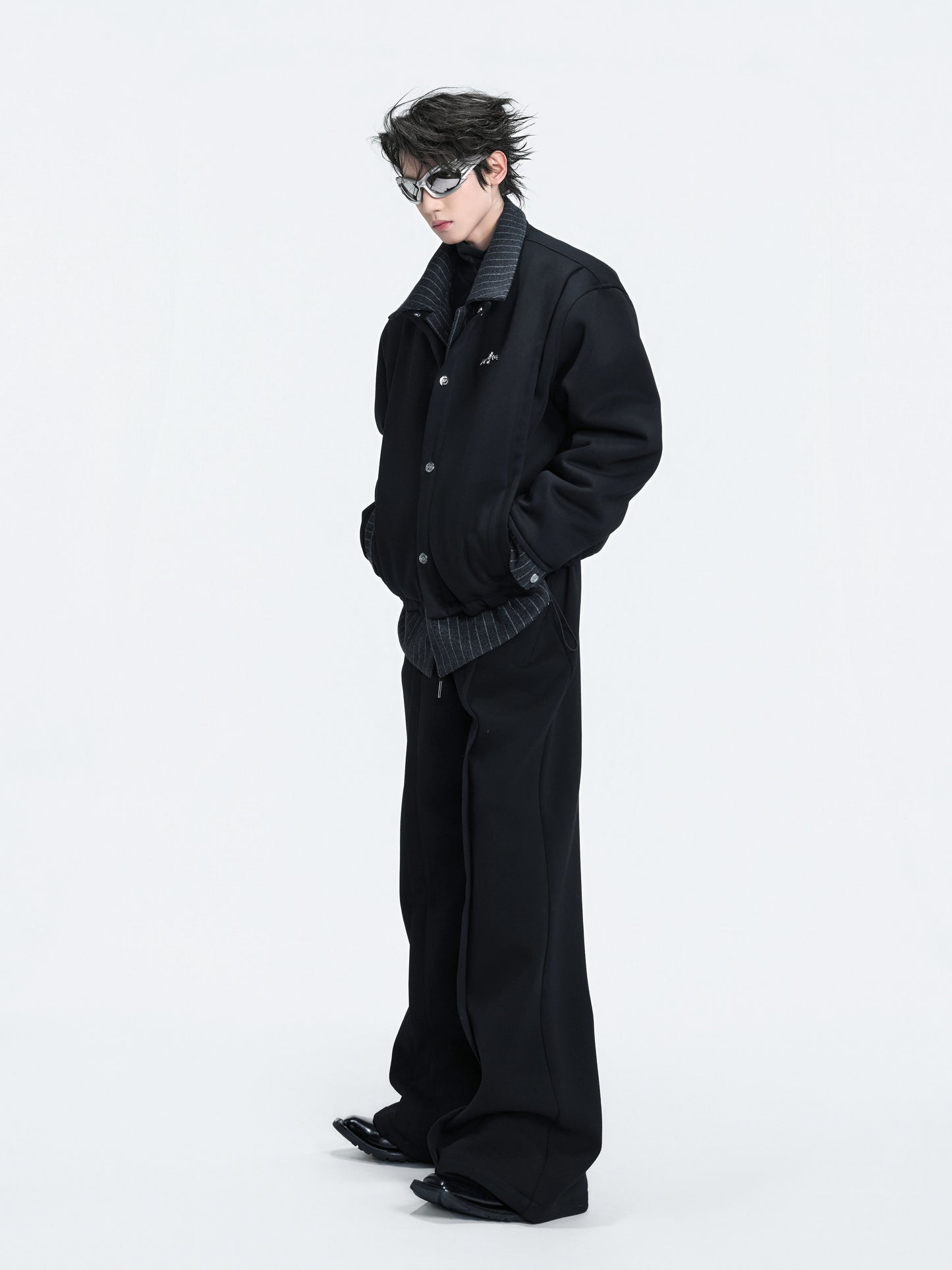 Fake Layered Stripe Jacket WN22600