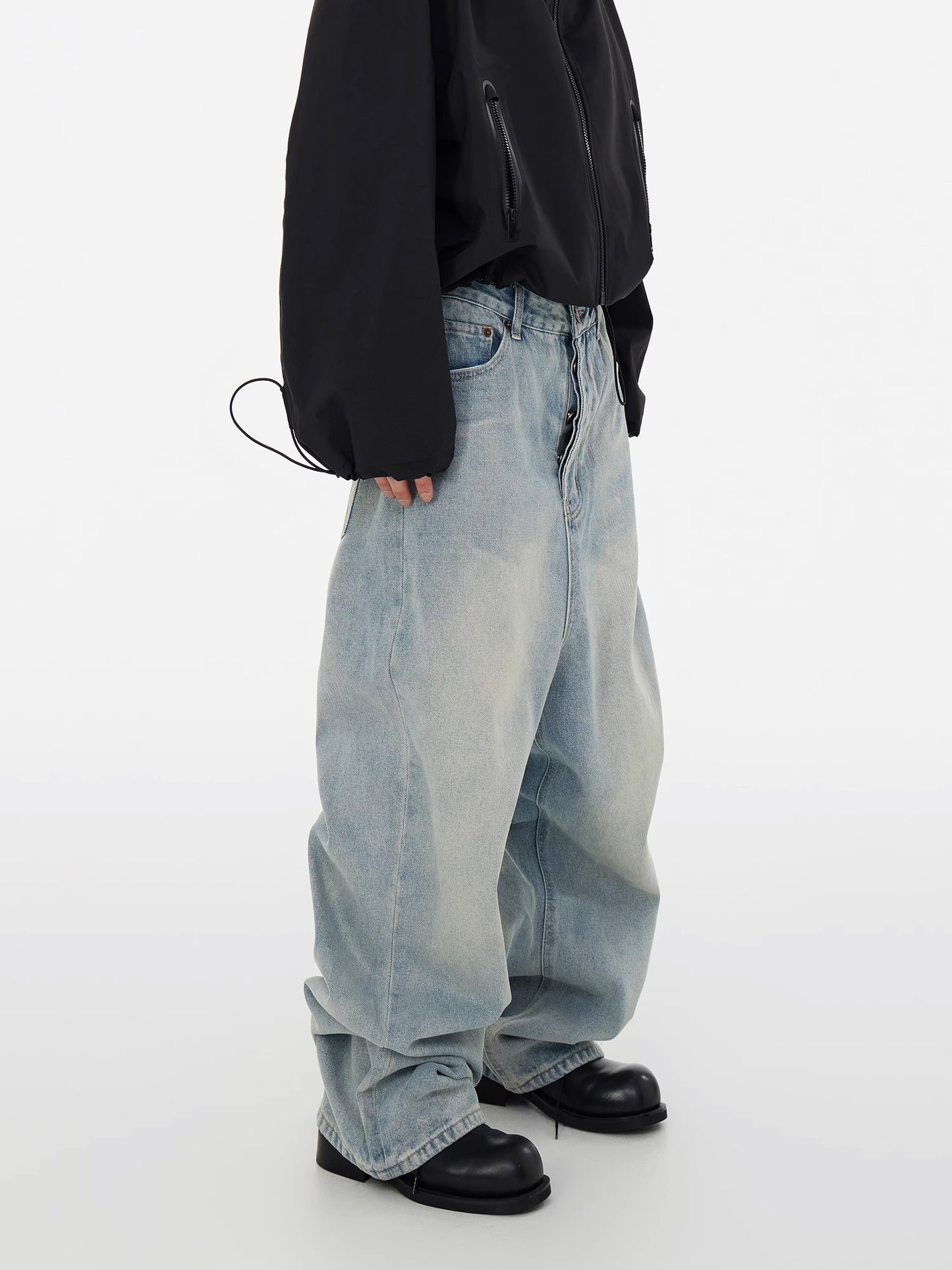 Washed Baggy Dragging Wide Leg Denim Jeans WN16975