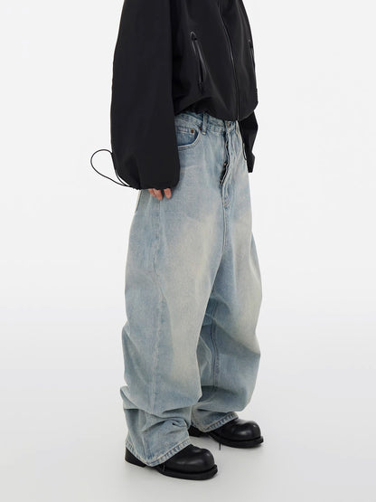 Washed Baggy Dragging Wide Leg Denim Jeans WN16975