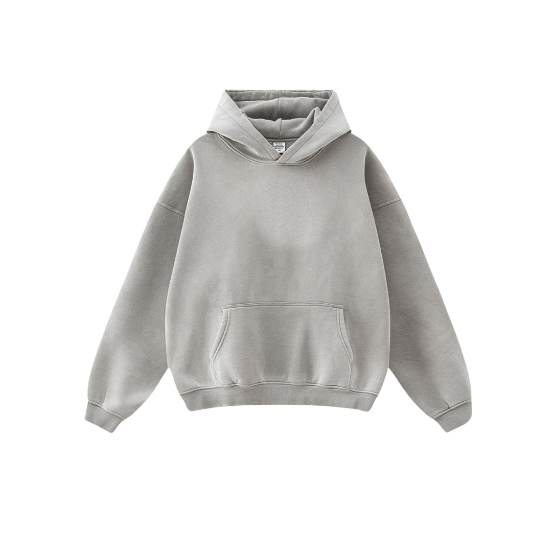 Oversize Fleece Linning Washed Pullover Hoodie WN9924