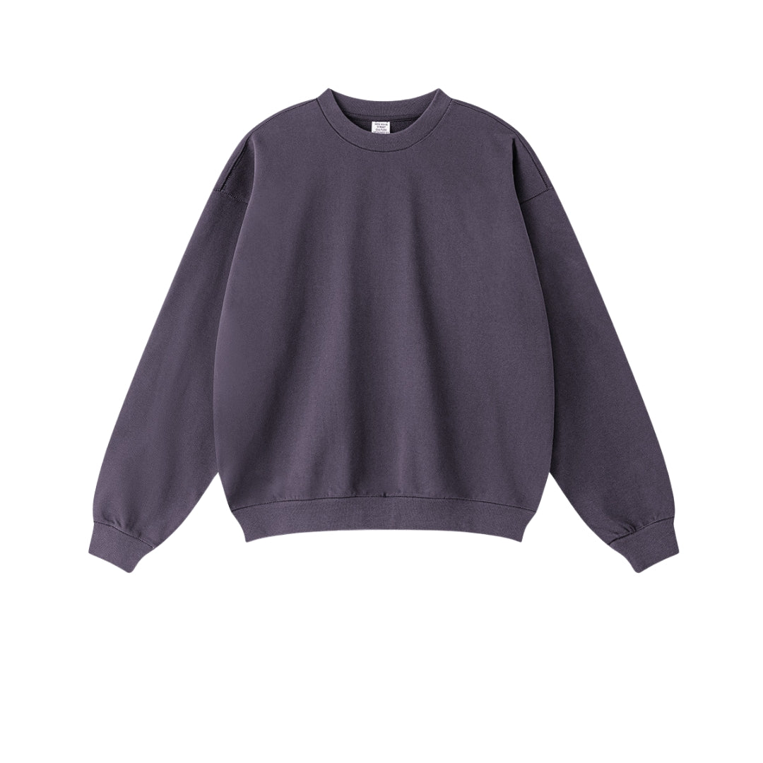 Oversize Heavyweight Basic Round Neck Sweatshirt WN9929