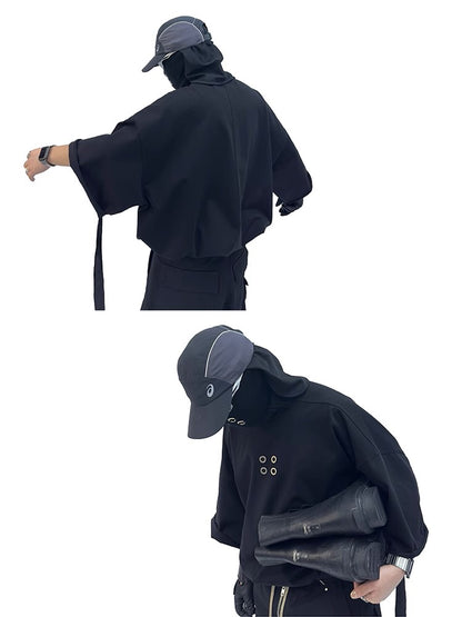 Studs Heavyweight Washed Rolled Hem Oversize Short Sleeve T-Shirt WN16976