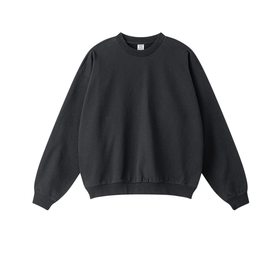 Oversize Heavyweight Basic Round Neck Sweatshirt WN9929