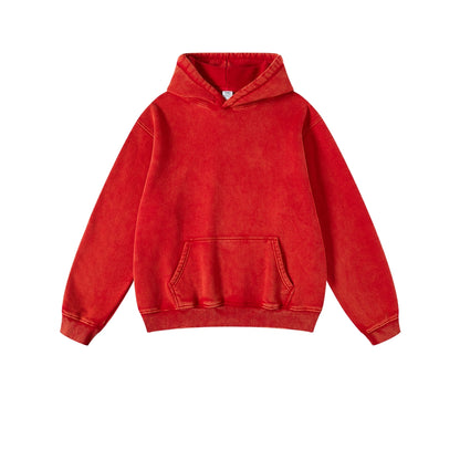 Oversize Fleece Linning Washed Zipper Hoodie & Pullover Hoodie & Pants Setup WN9925