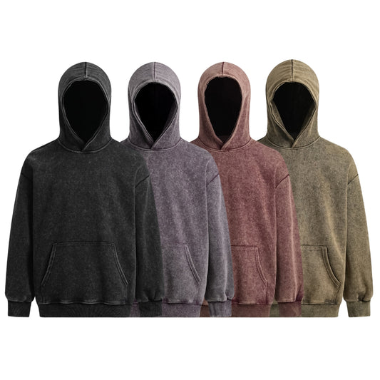 Wax Dye Fleece Lining Pullover Hoodie WN11476
