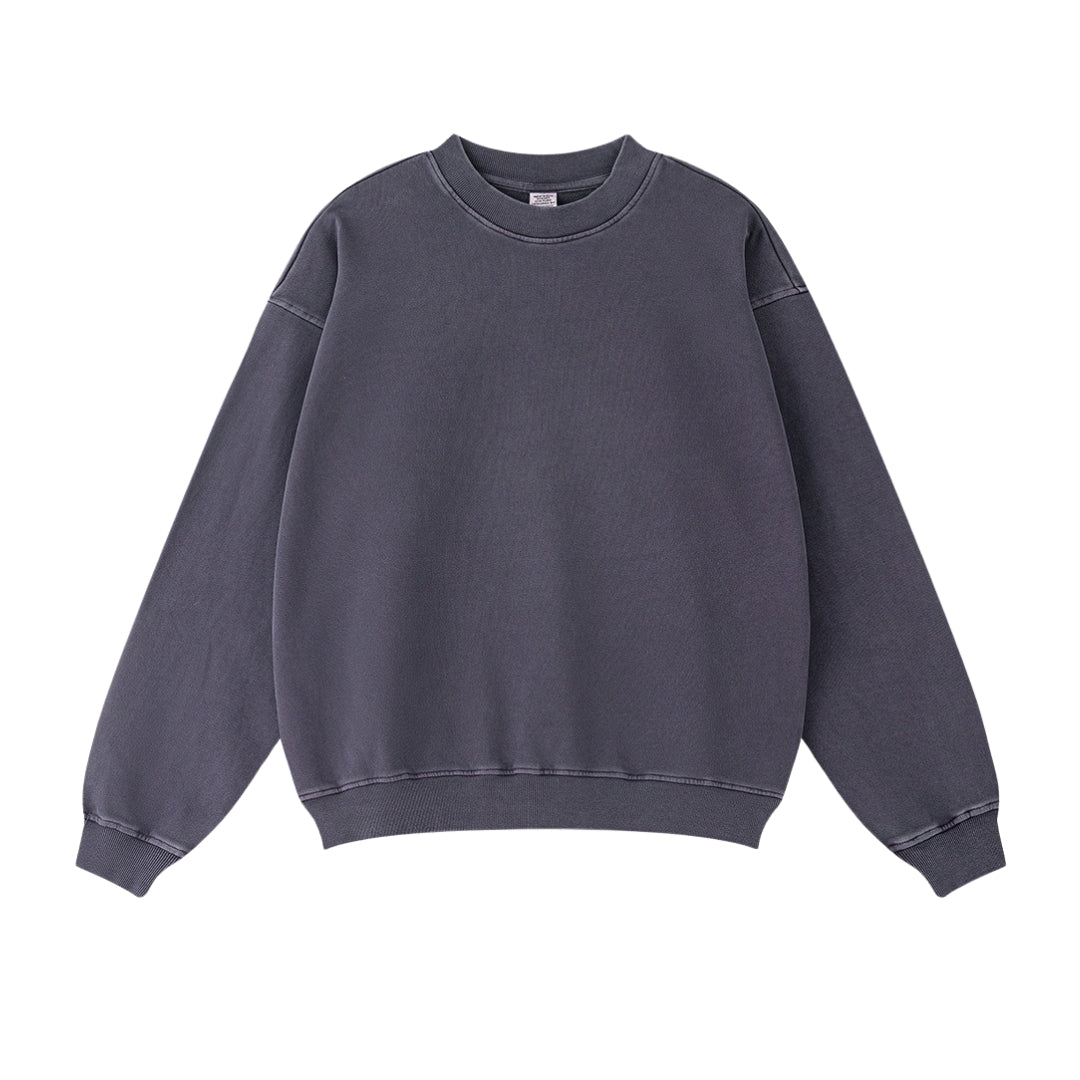 Washed Round Neck Sweatshirt & Sweatpants Setup WN7902