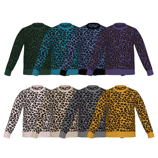 Classic Fit Leopard Pattern Knit Sweater WNK0006