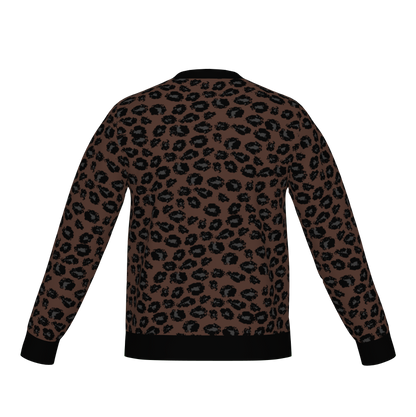 Classic Fit Leopard Pattern Knit Sweater WNK0005