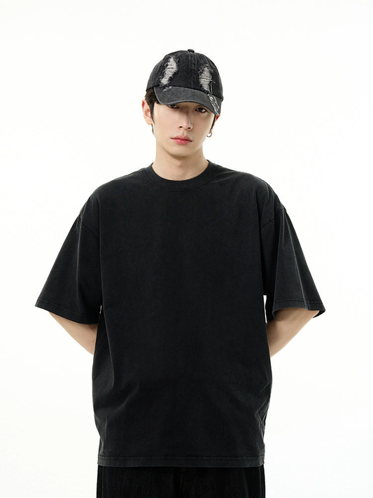 Basic Style Drop Shoulder Short Sleeve T-Shirt WN4463