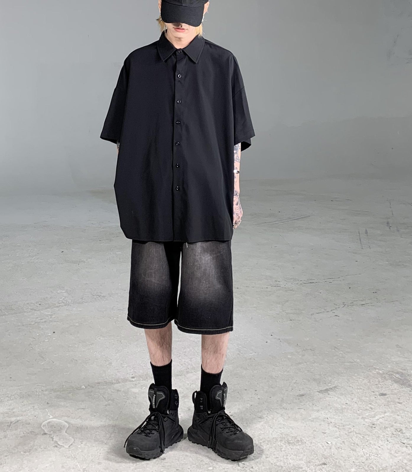 Bottom Short-sleeve Oversize Shirt WN1500