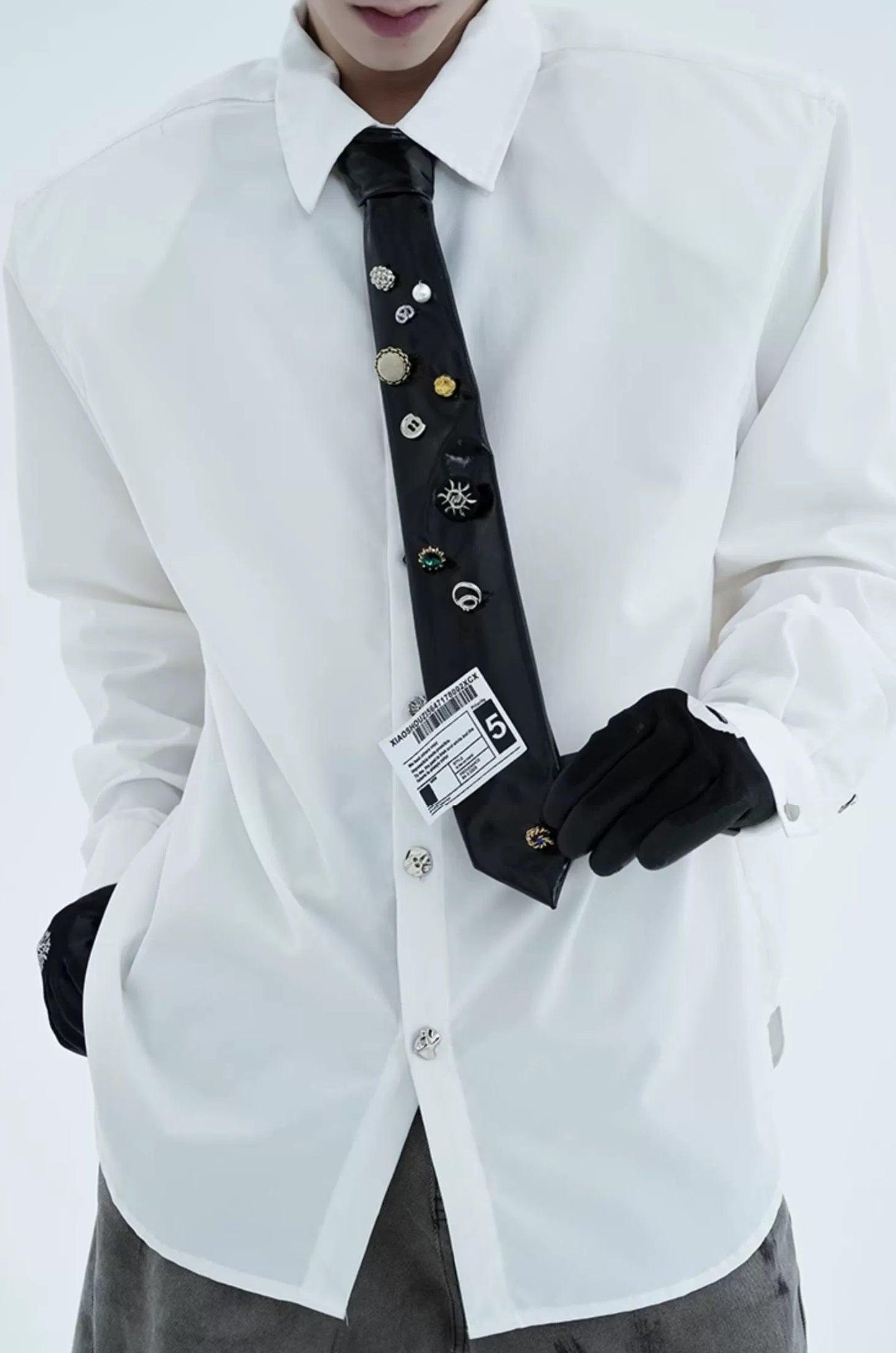 Button Design Necktie WN2341