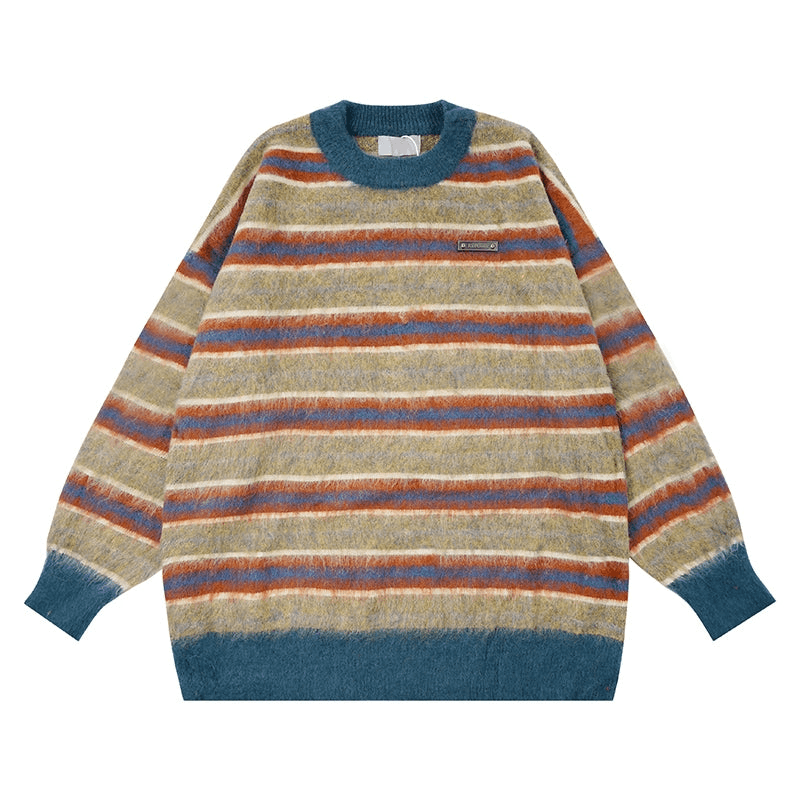 Contrast Striped Knit Sweater WN3983