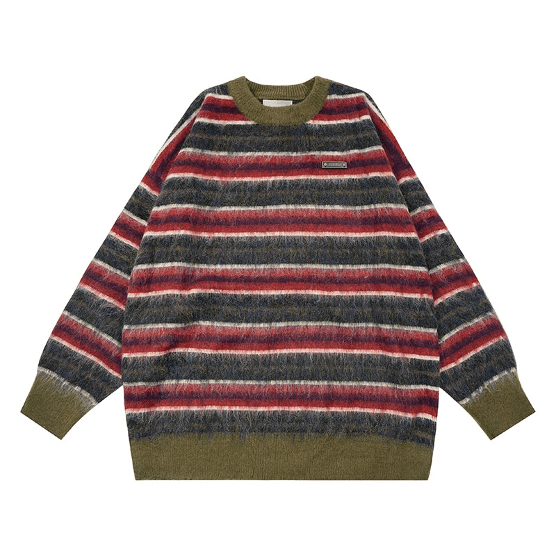 Contrast Striped Knit Sweater WN3983