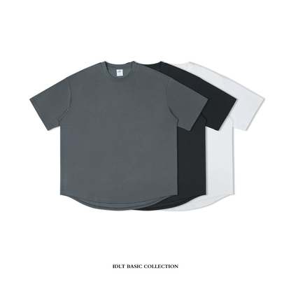 Curved Hem Silhouette Short Sleeve T-Shirt WN4302