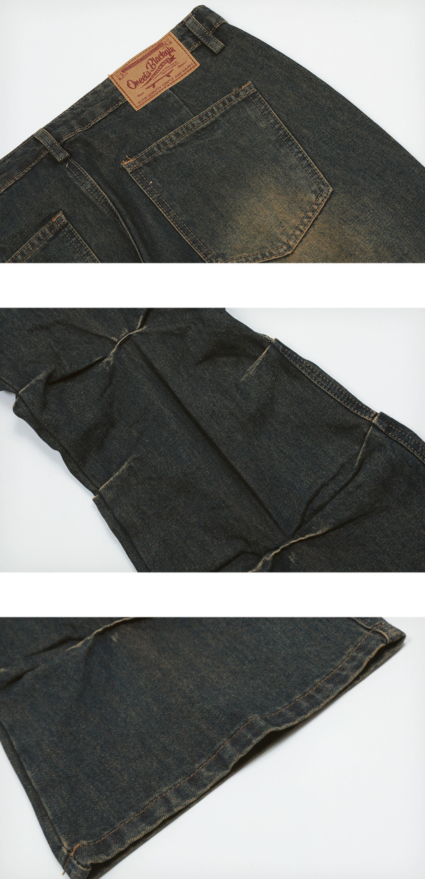 Damage Flared Denim Jeans WN3688