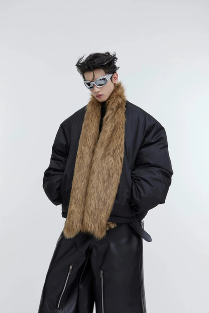Detachable Scarf Oversize Puffer Jacket WN2943