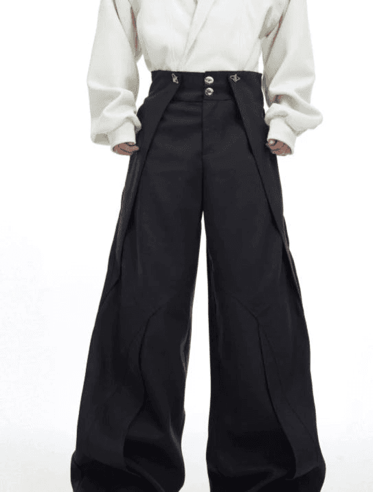 Double-layer Design Loose Wide Leg Trousers WN4015
