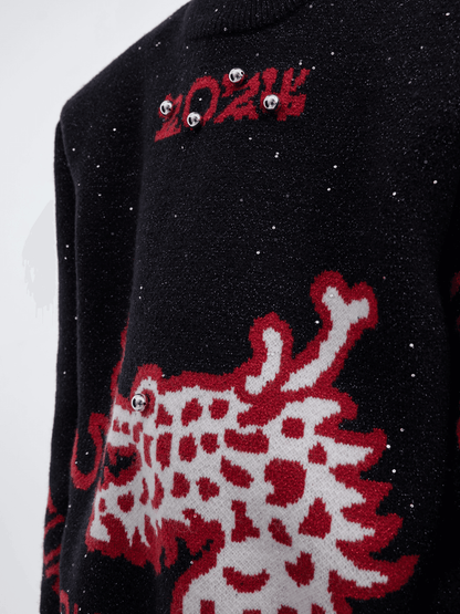 Dragon Design Knit Sweater WN4003