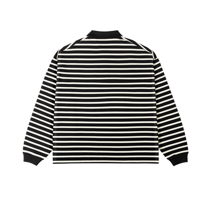 Heavyweigh Stripe Long Sleeve Polo Shirt WN4345