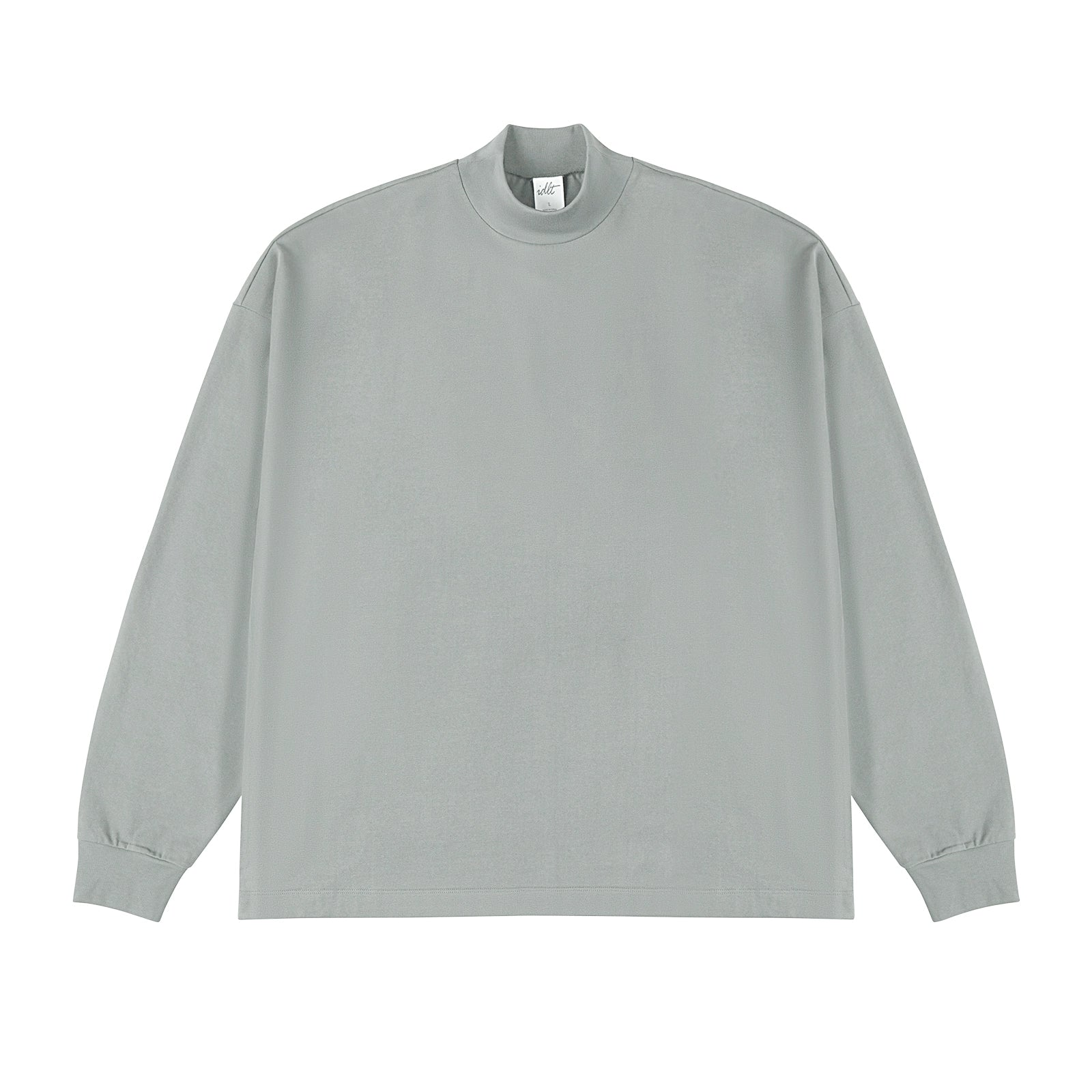 High Neck Drop Shoulder Heavy Weight Long-Sleeve T-Shirt WN4257