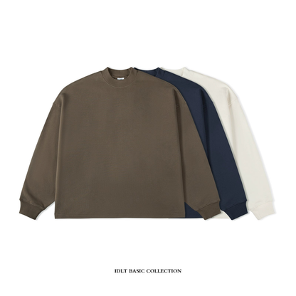 High Neck Drop Shoulder Sweatshirt WN4252
