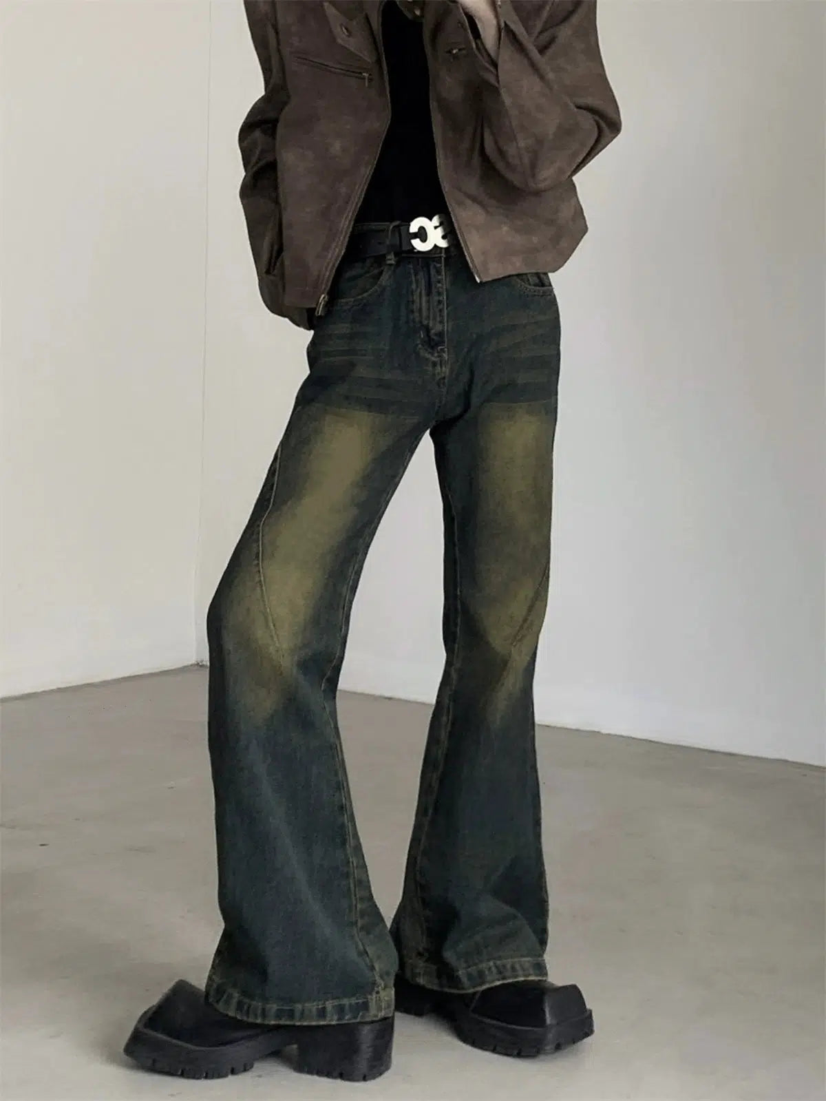 High-waist Flared Denim Jeans WN2712