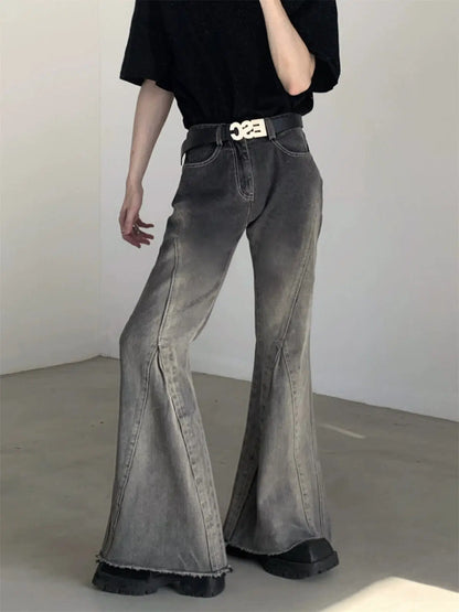 High-waist Flared Denim Jeans WN2713